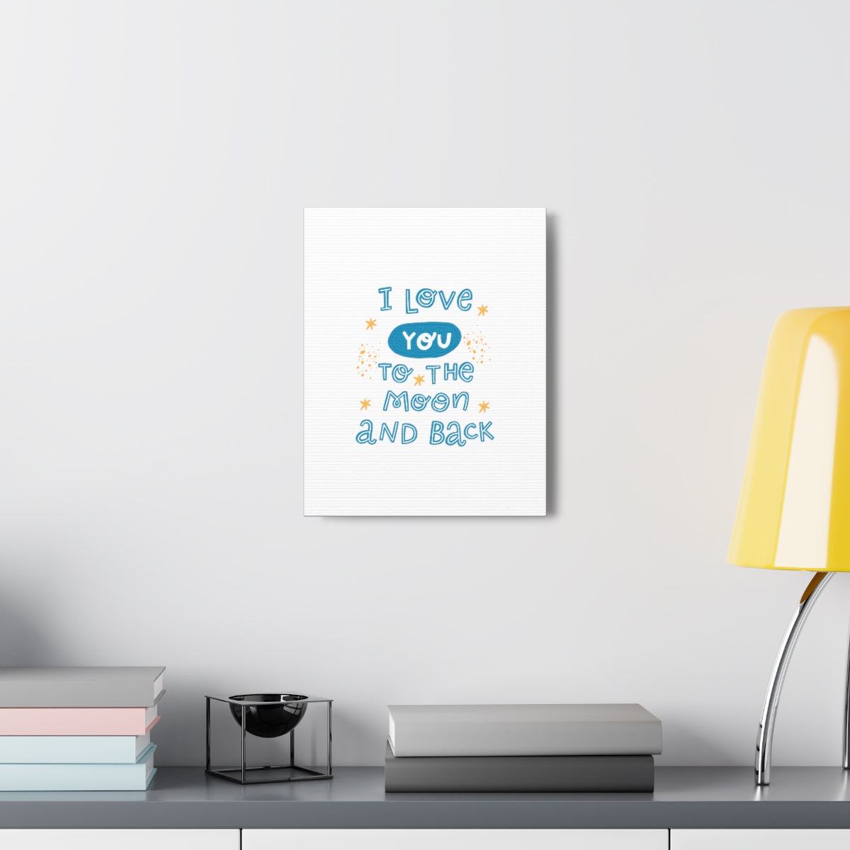 “I Love You to the Moon and Back” Canvas Wrap Print, Nursery/Baby Decor, 4 Sizes