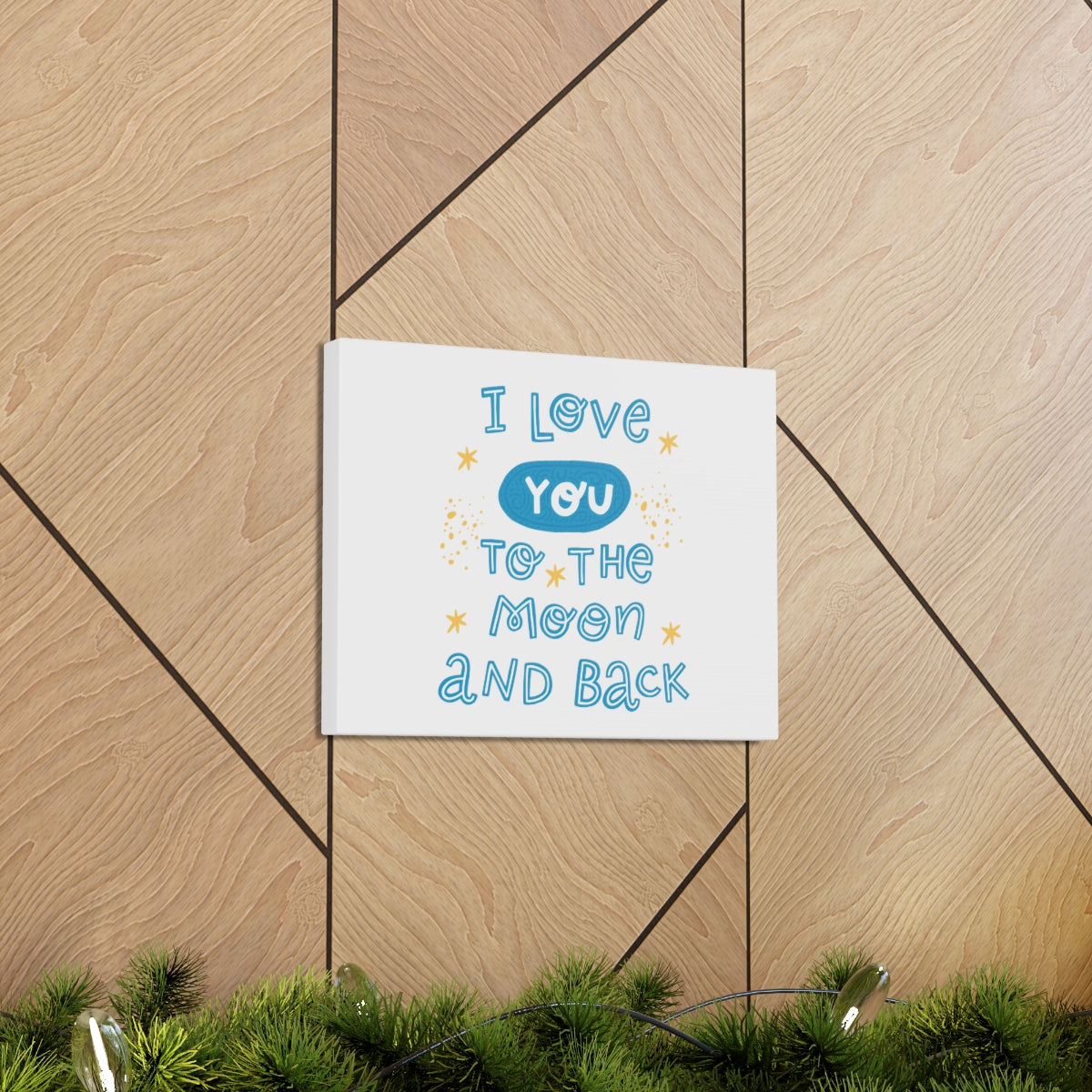 “I Love You to the Moon and Back” Canvas Wrap Print, Nursery/Baby Decor, 4 Sizes