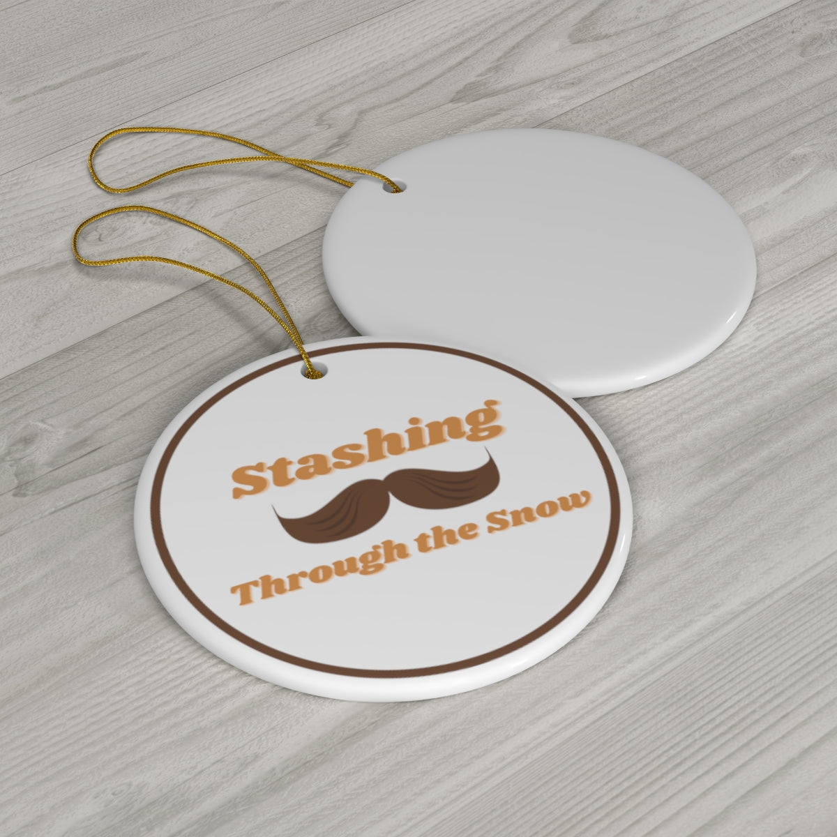 Funny Mustache Christmas Ornament