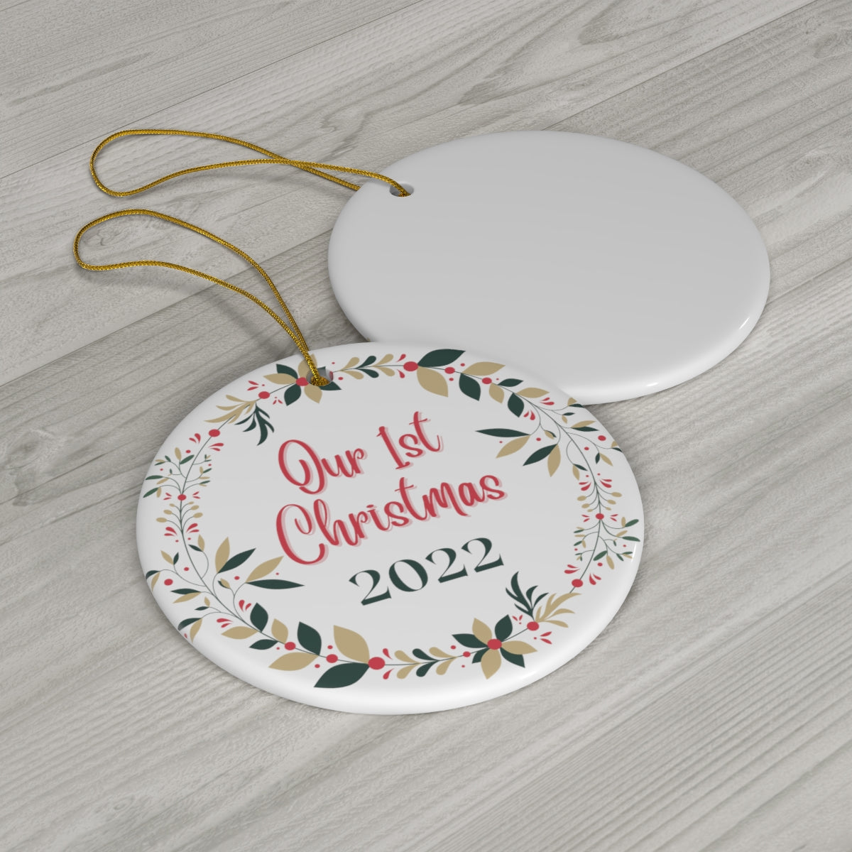 Our 1st Christmas 2022 Round Ceramic Ornament