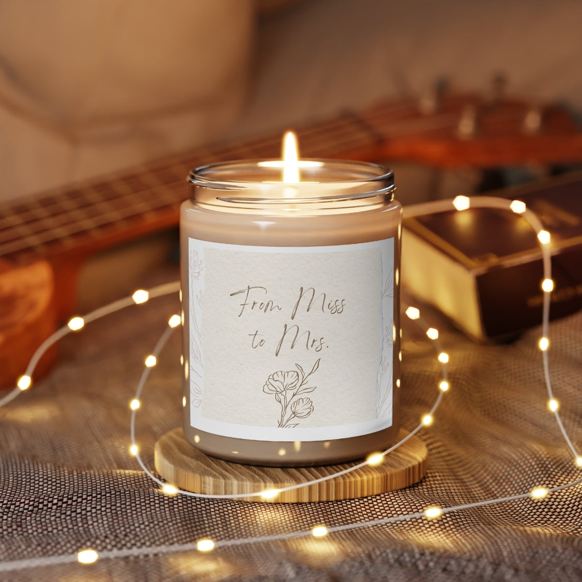 Scented "From Miss to Mrs." Soy Candle, 9oz/Bridal Shower/Bride-to-Be/Engagement