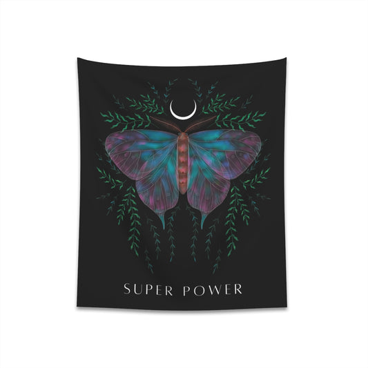 Butterfly Graphic "Super Power" 34"x40" Wall Tapestry