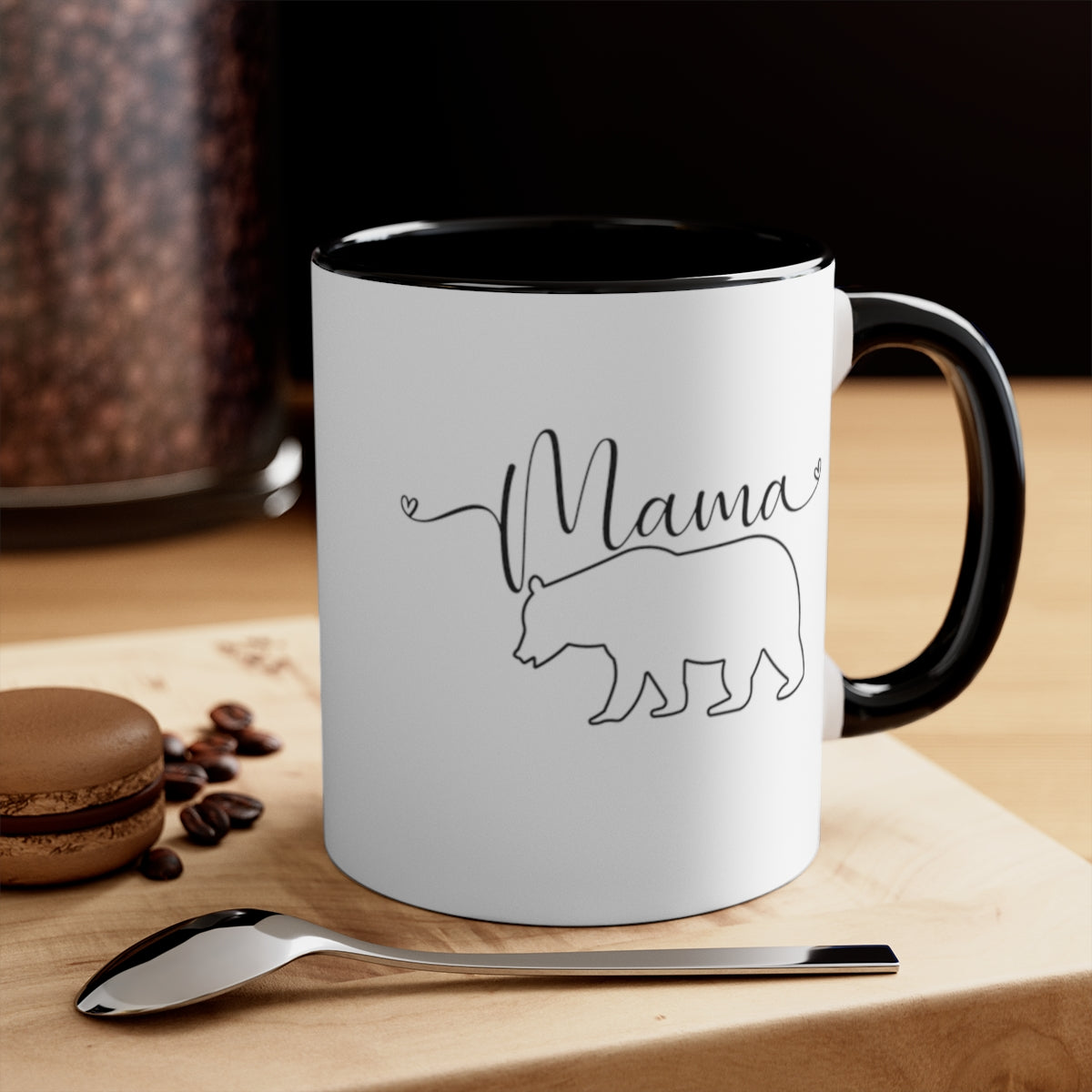 Mama Bear 11oz Black Accent Mug