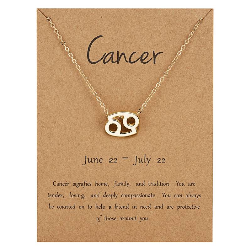 Trendy Gold Plated Horoscope Astrology Zodiac Sign Pendant Necklaces