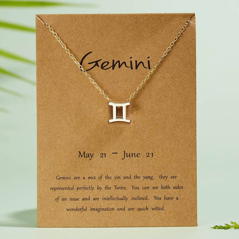 Trendy Gold Plated Horoscope Astrology Zodiac Sign Pendant Necklaces