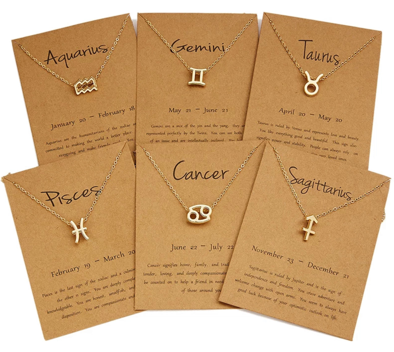 Trendy Gold Plated Horoscope Astrology Zodiac Sign Pendant Necklaces