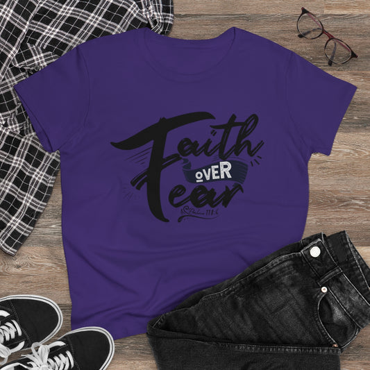 Faith Over Fear Graphic Scripture Psalm 118:6 Women's Tee