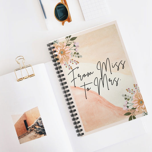 Custom "From Miss to Mrs." Wedding Planning Notebook/Journal