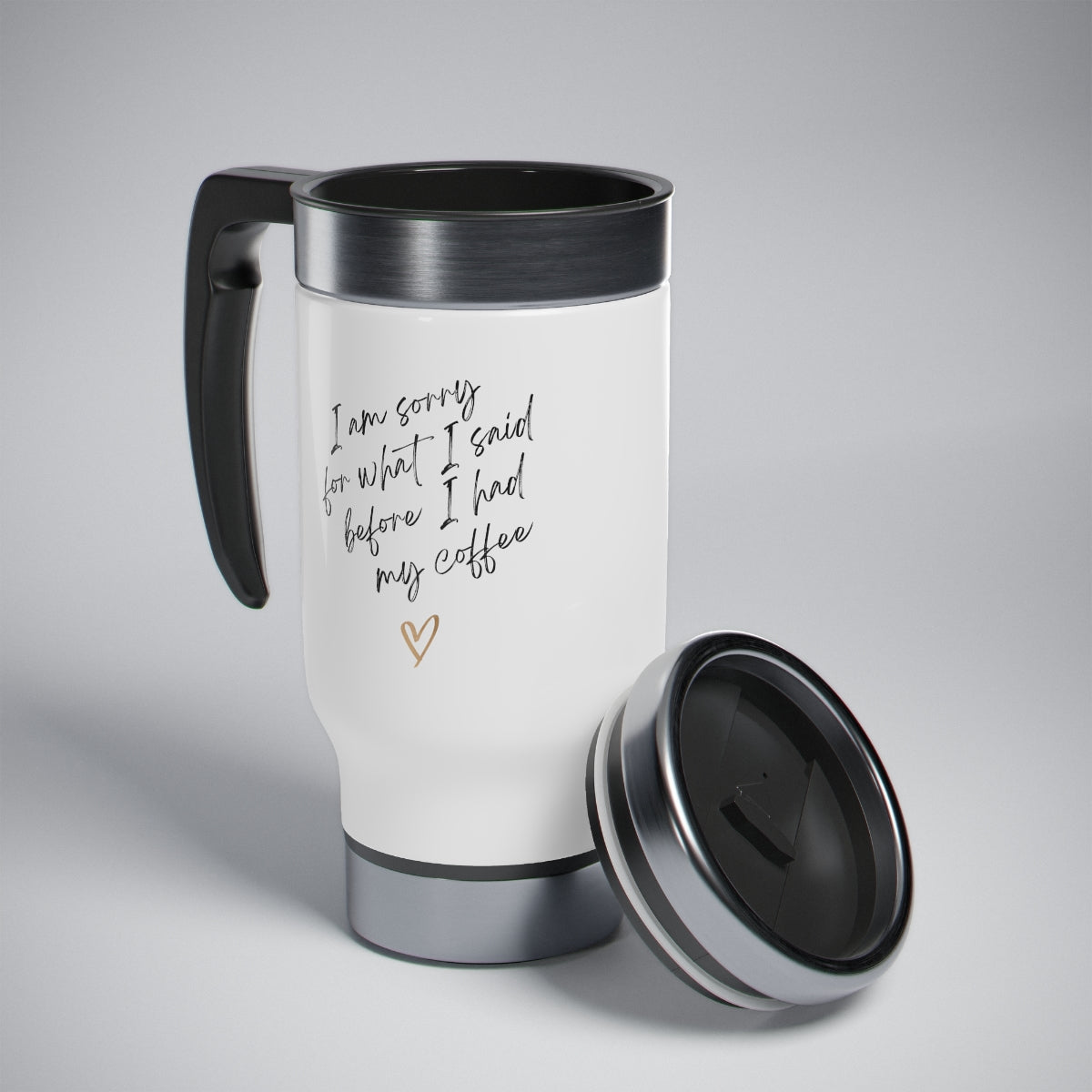 Stainless Steel Coffee Apology Travel Mug with Handle